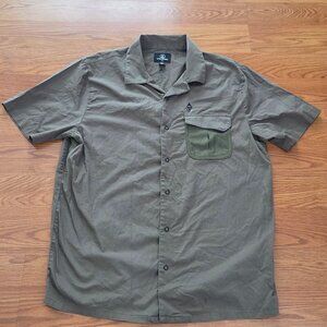 VOLCOM STONE SKATE VITALS ALEC MAJERUS Men's Woven Shirt Medium Military Green